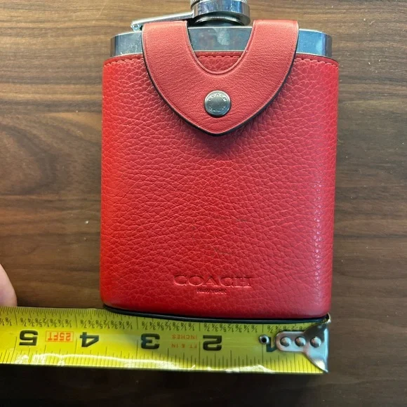 Coach Red Leather Flask - Picture 7 of 8